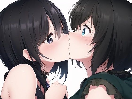 Black hair short surprised lily kiss メイン画像