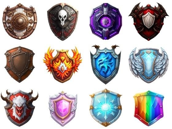 [Shield icon set] Copyright-free high-resolution images (100 images)