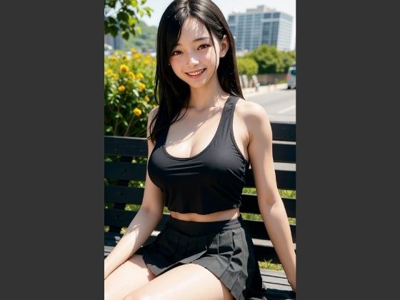 Street corner snapshot photo collection of big-breasted, sleeveless beauties I met in the city [AI delusional gravure photo collection] メイン画像