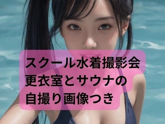 School swimsuit photo session in pool, sauna and changing room with girl's selfie メイン画像