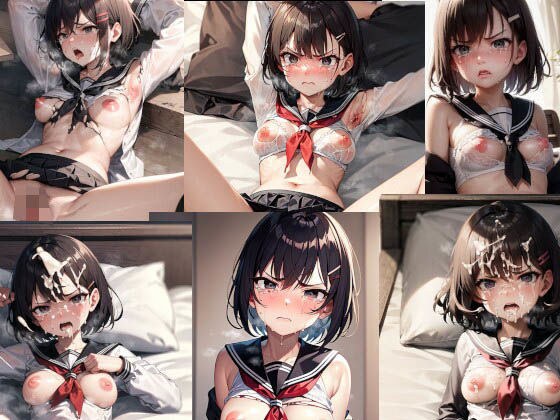 Short black hair in a sailor suit being raped メイン画像