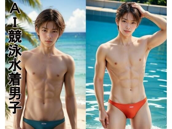 AI competitive swimsuit men