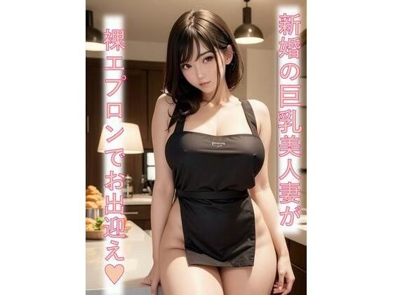 A newlywed beautiful wife with big breasts welcomes you in a naked apron! AI gravure photo book! メイン画像