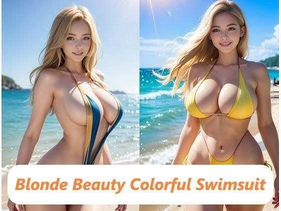 Blonde Beauty Colorful Swimsuit メイン画像