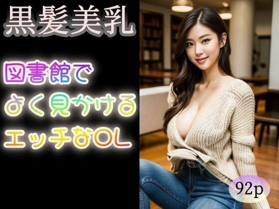 【黒髪美乳】図書館でよく見かけるエッチなOL