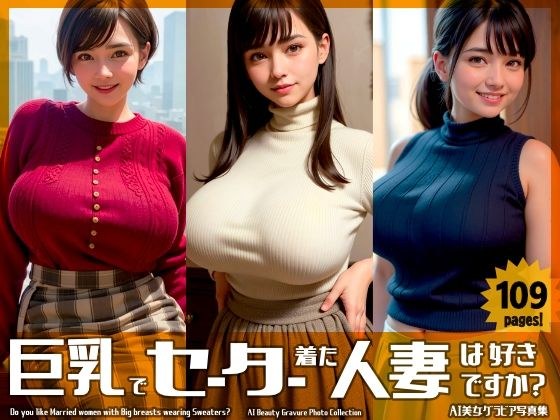 【109枚！】巨乳でセーター着た人妻は好きですか？【AI美女グラビア写真集】