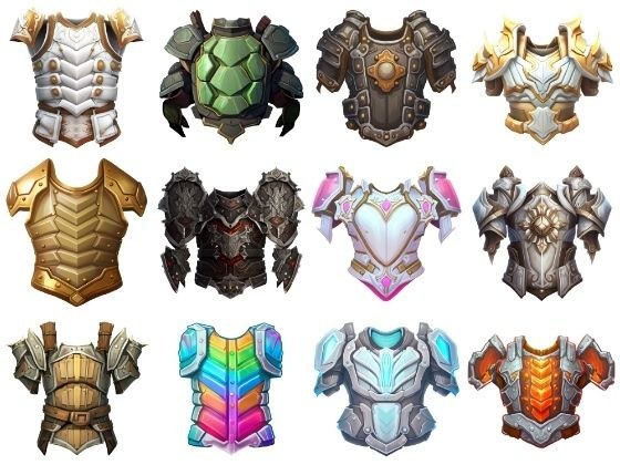 [Armor icon set] Copyright-free high-resolution images (100 images) メイン画像
