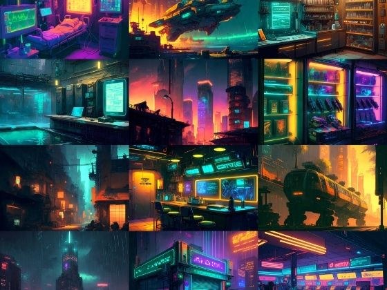 [Beautiful fantasy cyberpunk background] Copyright-free high-resolution images (100 images)