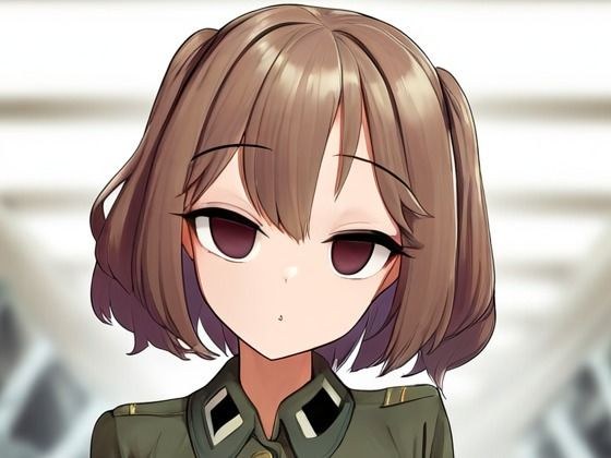 軍服の女の子が催●にかかってスカートをたくし上げている画像