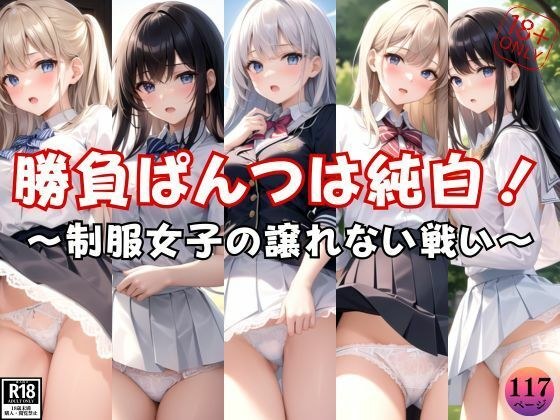 The winning panties are definitely pure white! ~The unyielding battle of girls in uniform~ メイン画像