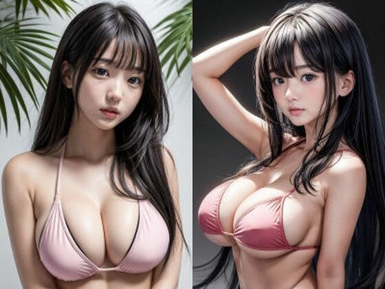 [Free] [Free] Black hair/long hair/moderate breast size/pink bikini/cleavage emphasis &quot;real/live-action&quot; photo book