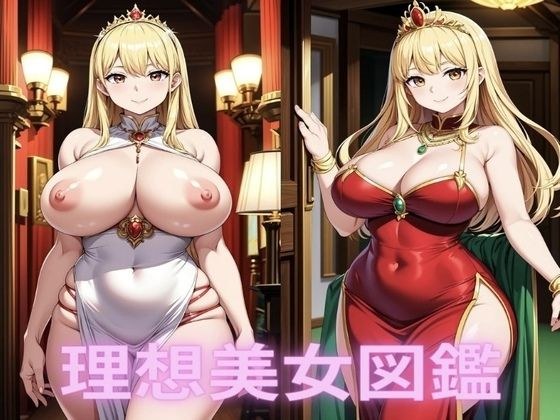 爆乳ドレス美女【理想美女イラスト図鑑】 メイン画像