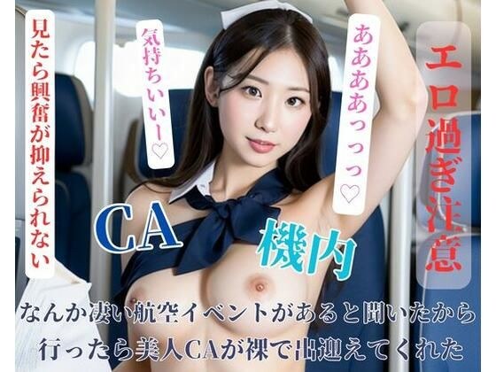 I heard there was an amazing aviation event going on, so I went there and a beautiful flight attendant greeted me naked. メイン画像