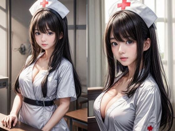 [Free] [Free] Black hair / Long hair / Moderate breast size / White coat nurse / ``Real/live-action&apos;&apos; photo album with cleavage emphasis