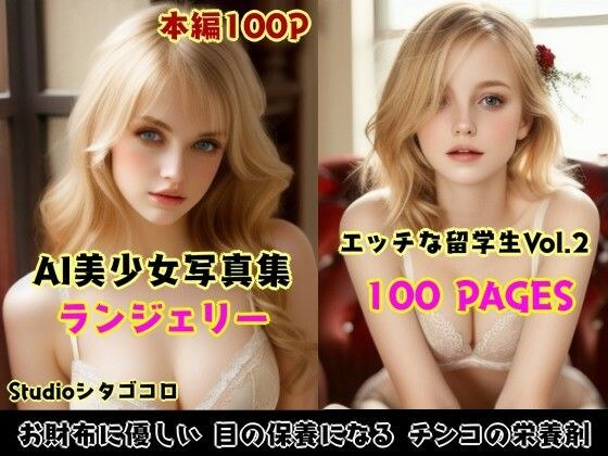 外国人留学生のランジェリーが可愛いAI美少女写真集 Vo1.02（100ページ） メイン画像