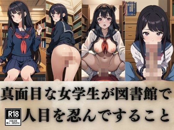 真面目な女学生が図書館で人目を忍んですること