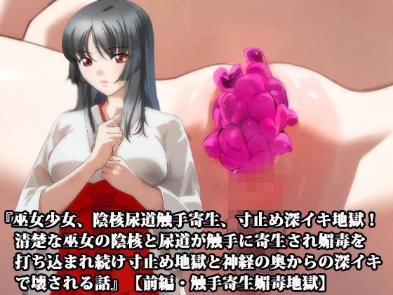 “Shrine maiden girl, clitoral urethra tentacle parasitic, stop deep orgasm hell! A story where the clitoris and urethra of a pure shrine maiden are parasitized by her tentacles and are continuously in メイン画像