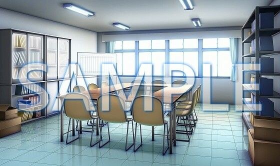 [Background material] Student council room (6052_bg05) [With time difference]