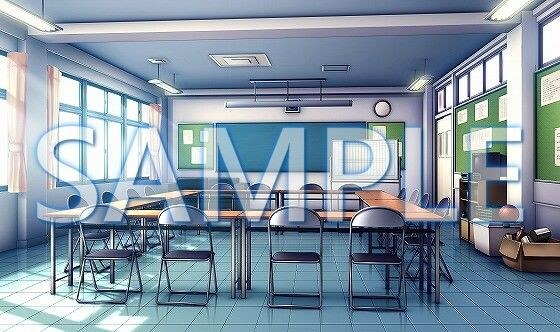 [Background material] Student council room (6069_bg05) [With time difference]