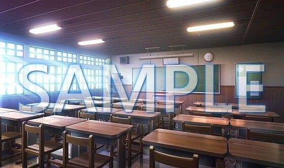 [Background material] Classroom (6168_bg02) [With time difference]