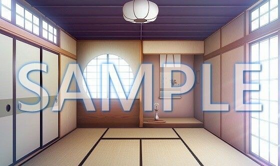 [Background material] Calligraphy room (6168_bg06) [With time difference]