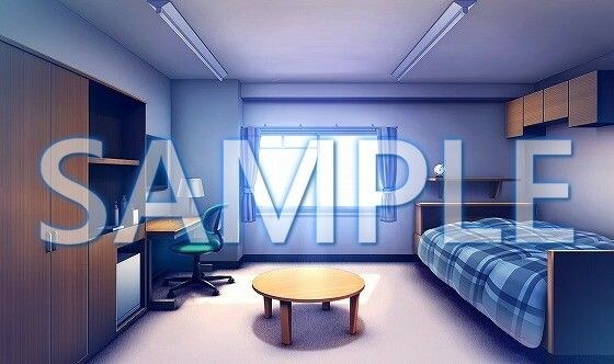 [Background material] Boys&apos; dormitory room (6168_bg11) [With time difference]