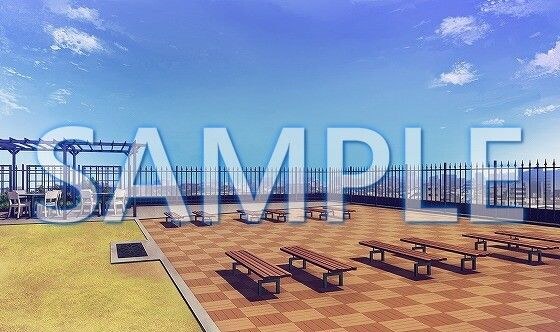 [Background material] Rooftop (6175_bg06) [With time difference]