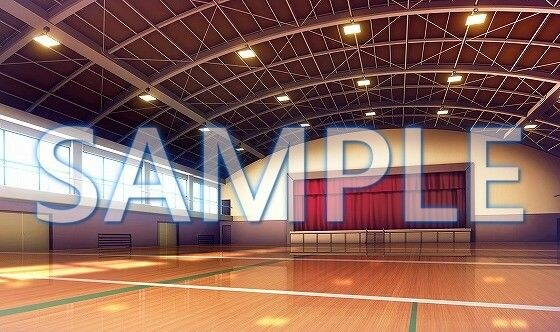 [Background material] Gymnasium (6199_bg07) [With time difference]